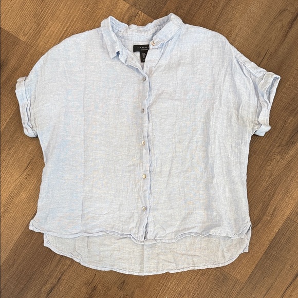 Tahari Tops - Tahari Light Blue 100% linen Button-Down blouse
